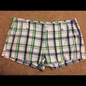 Aeropostale Mint Green/Navy Plaid Shorts